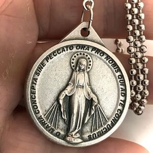 IMMACULATE CONCEPTION/MIRACULOUS MEDAL NECKLACE made in Italy